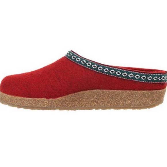 Haflinger Clog wool slipper GZ42 Red 38 (7.5-8) Women's Ergonomic footbed - Picture 4 of 10
